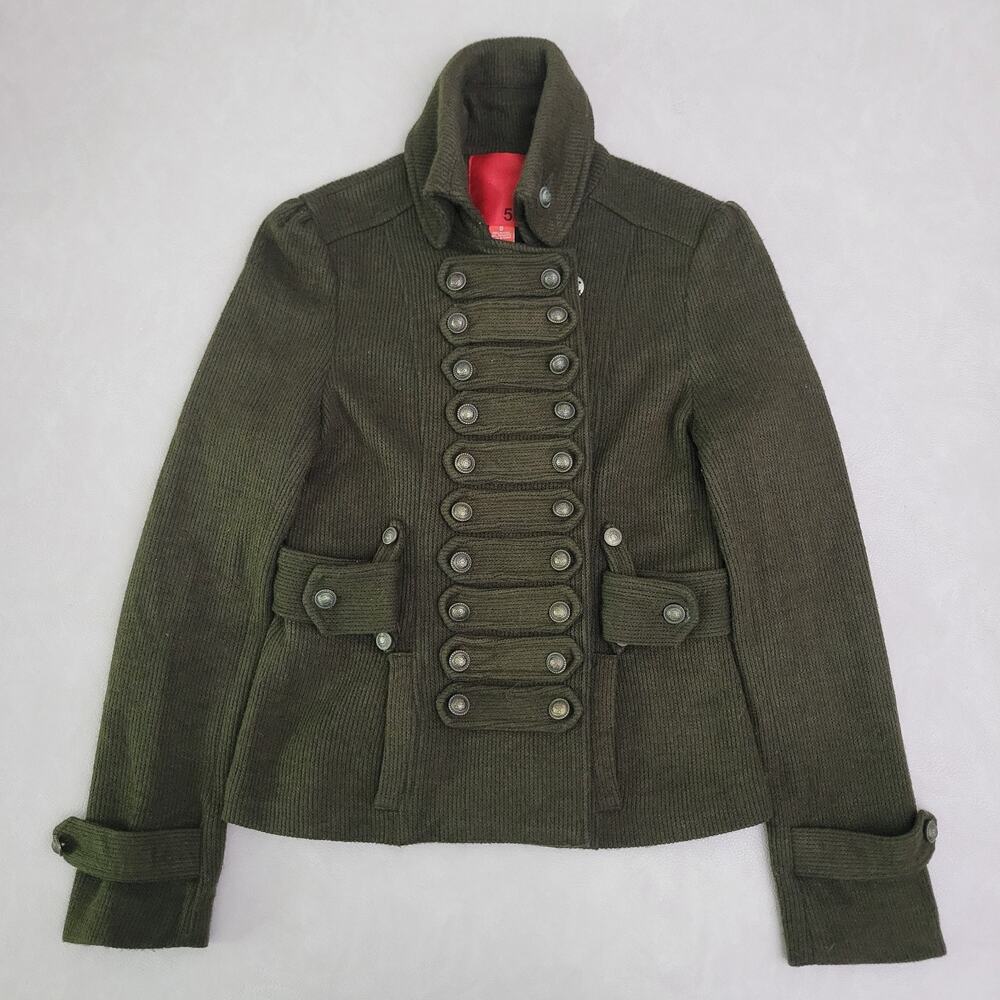 Y2K Aryn K. Green Napoleon Style Military Jacket Saks Fifth Ave House Label Sm